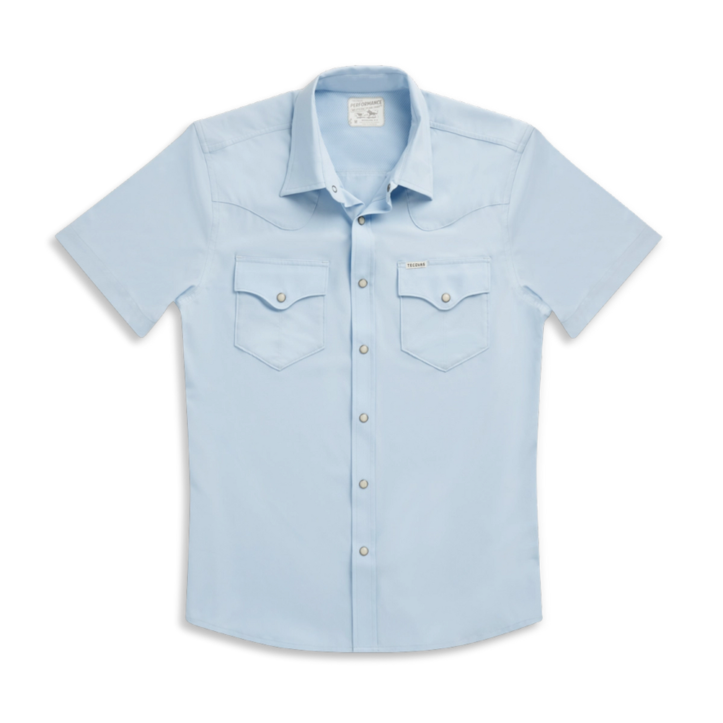 Tecovas Performance Western Short Sleeve Pearl Snap (Sky)