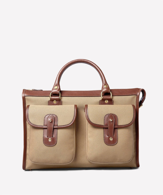 Examiner No. 5 (Khaki Twill/Vintage Chestnut Leather)