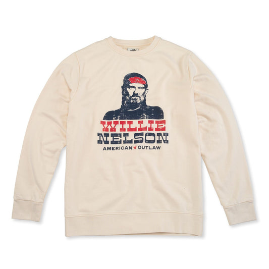 Sunday Fleece Crewneck Sweatshirt - Willie Nelson (Cream)
