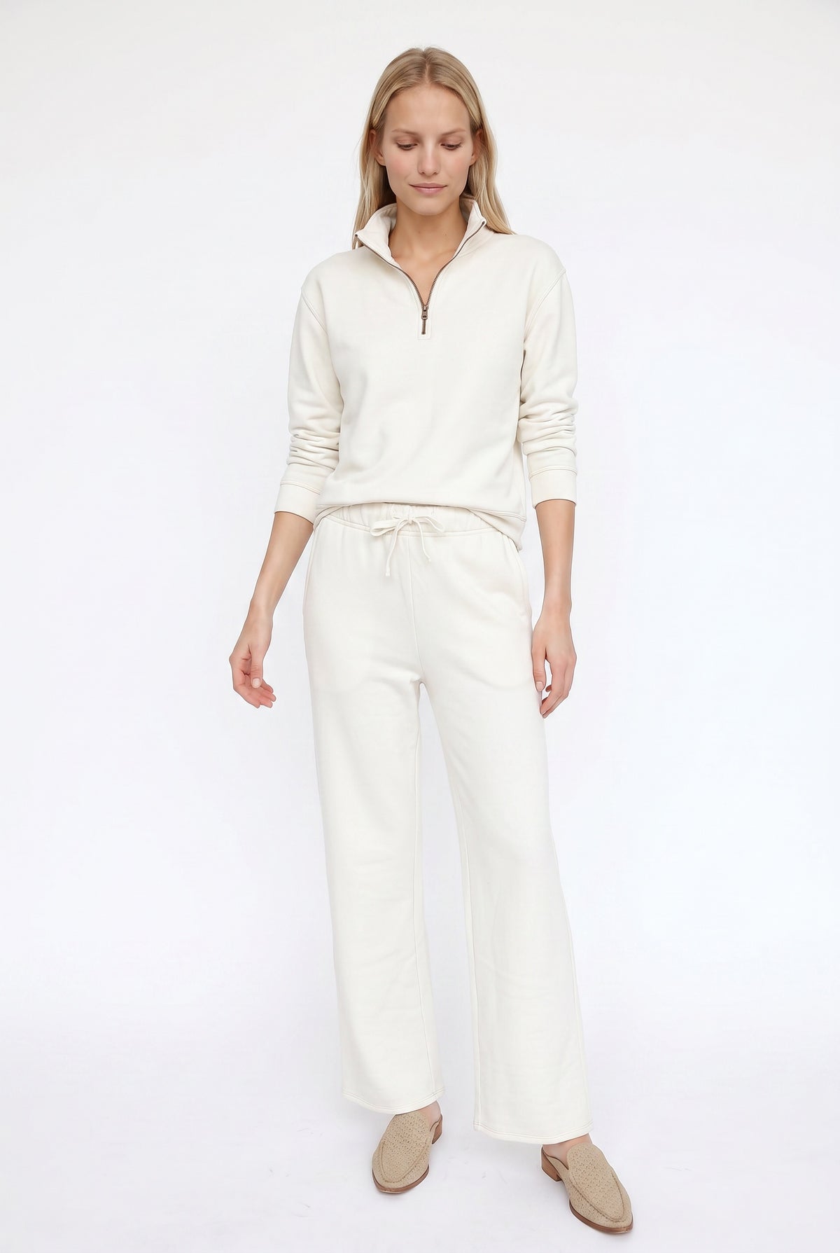 COTTON CASHMERE TERRY HARLEY ZIP PULLOVER