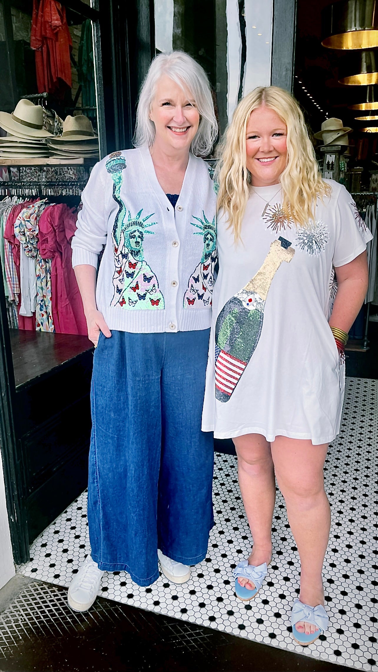 WHITE BUTTERFLY LADY LIBERTY CARDIGAN