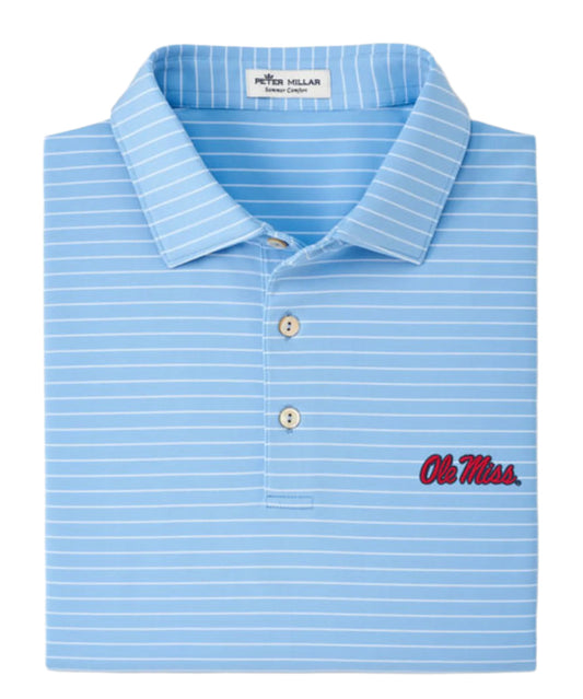 Ole Miss Stripe Performance Knit (Cottage Blue)