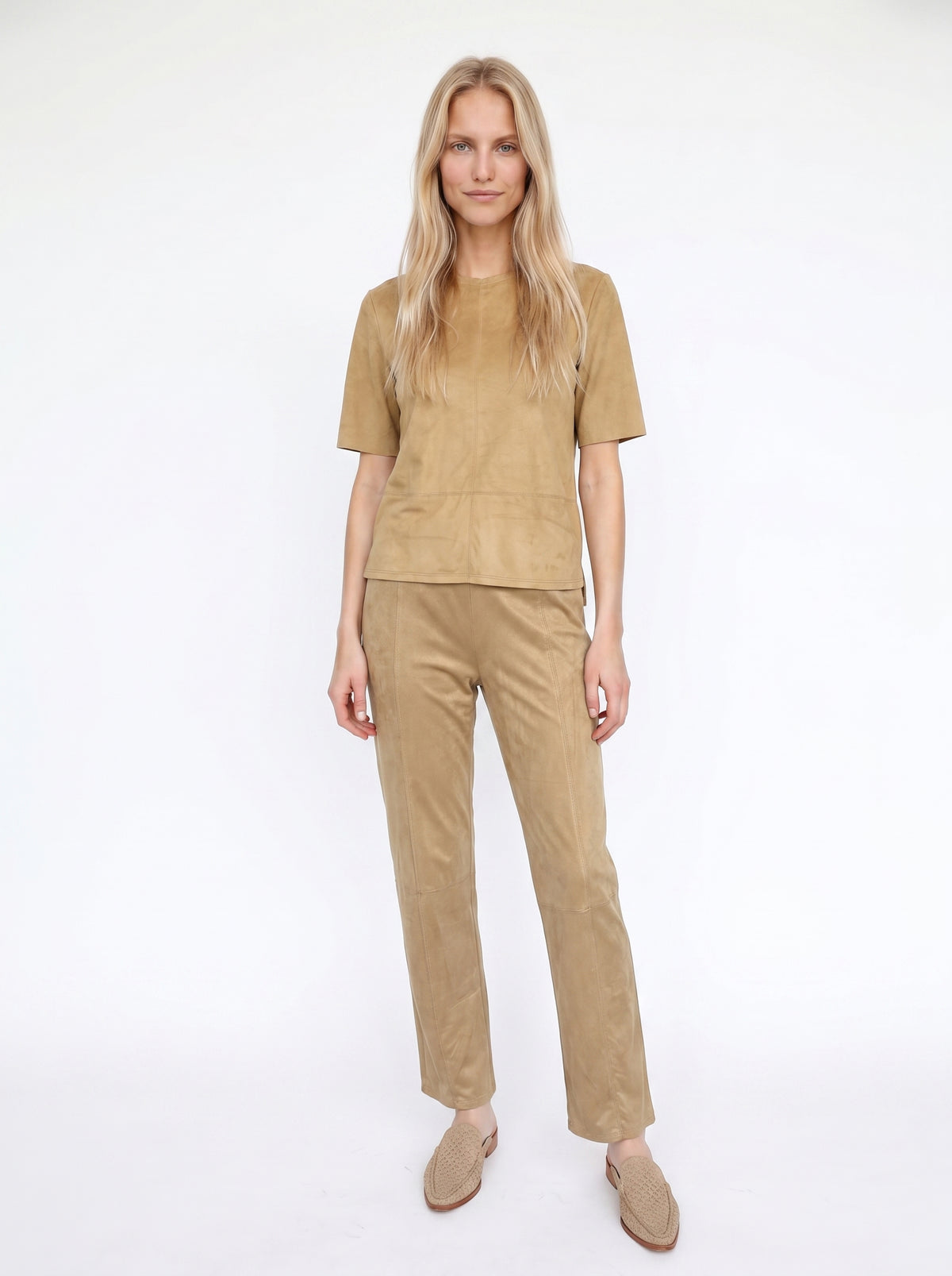 ULTRA FINE SUEDED KNIT SEAMED TEE