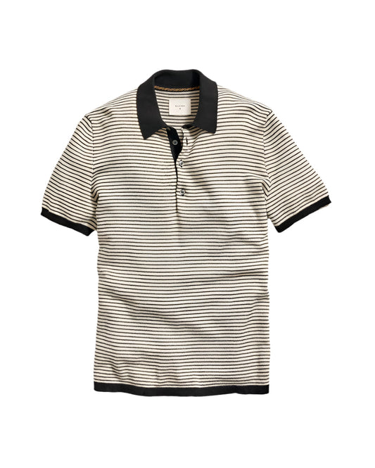 Stripe Sweater Polo (Tinted White/Black)