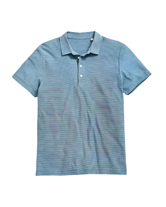 Stripe Pensacola Polo (Steel Blue/Carbon Blue)