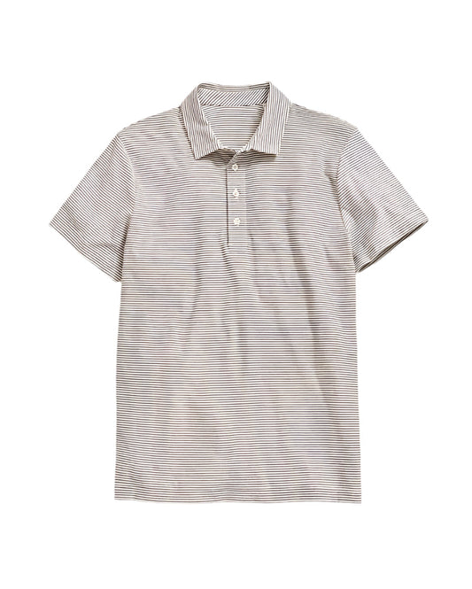 Stripe Pensacola Polo (Tinted White/Black)