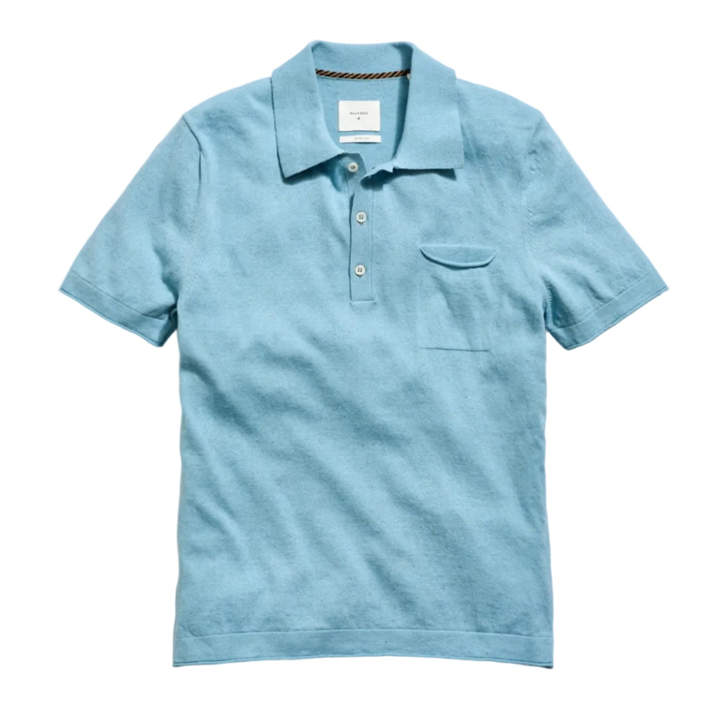 Cotton Linen Sweater Polo (Sky Blue)