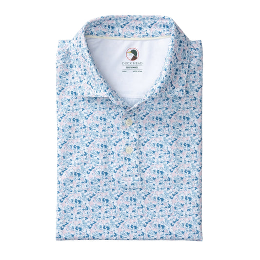 Long Drive Performance Polo - Canopy Floral Print (Pastel Pink)
