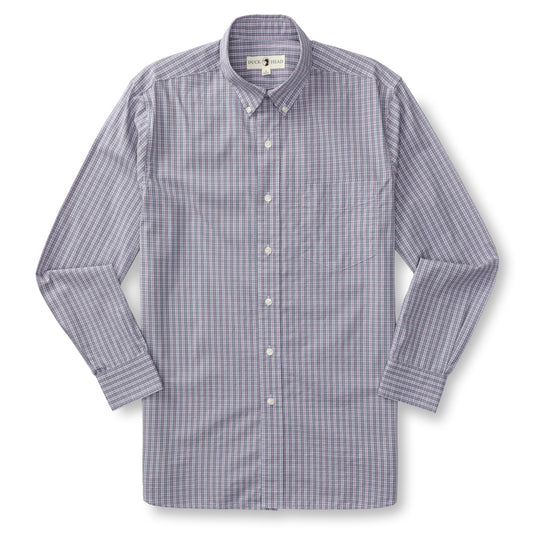 Cotton Poplin Sport Shirt - Stirling Plaid (Stone Blue)