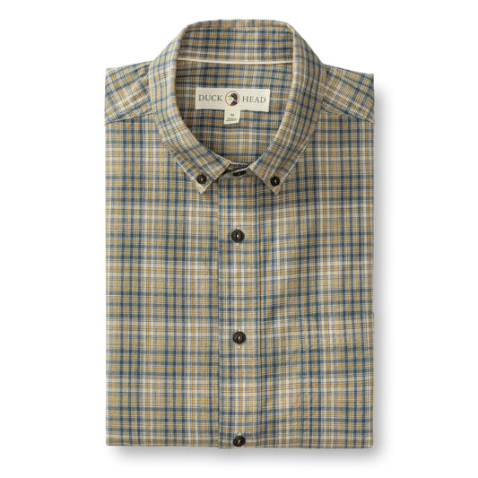 Cotton Slub Sport Shirt - Croft Plaid (Orion Blue)