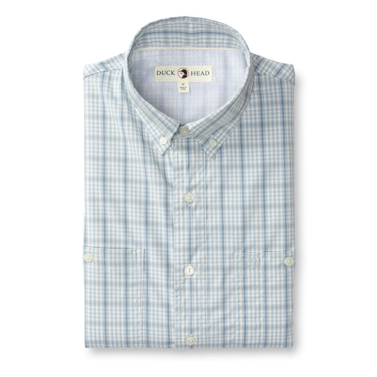 Performance Poplin Guide Shirt - Dover Plaid (Light Blue)