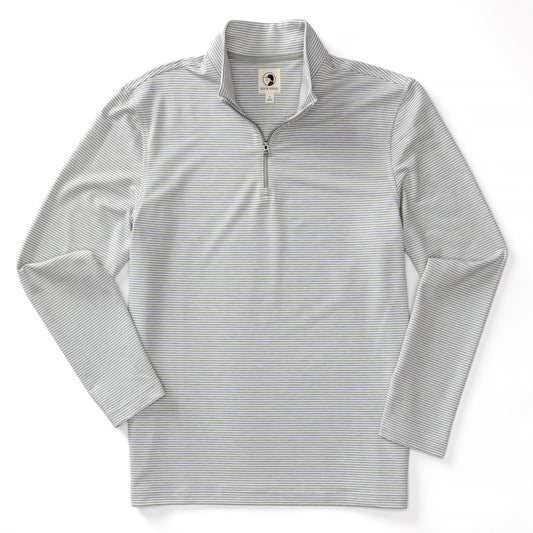 Wakeman Stripe Performance ¼ Zip (Limestone Gray Heather)