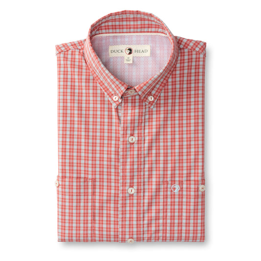 Performance Poplin Guide Shirt - Sherman Plaid (Sunwashed Red)