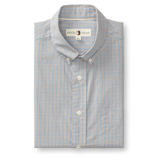 Cotton Cashmere Poplin Sport Shirt - Rollins Plaid (Pale Blue)
