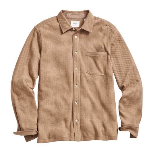 Long-Sleeve Grid Knit Tuscumbia Shirt (Washed Tan)