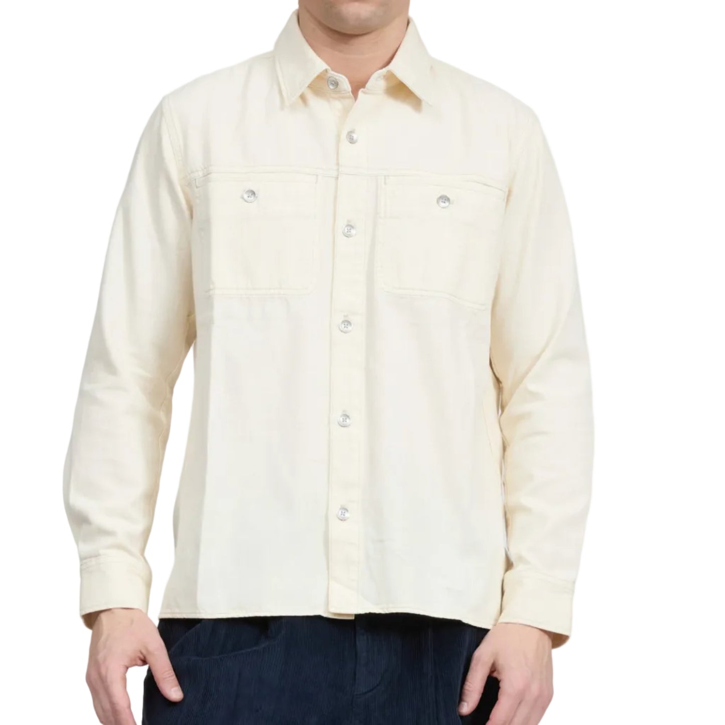 Overdyed Denim Workwear Shirt (Ecru)