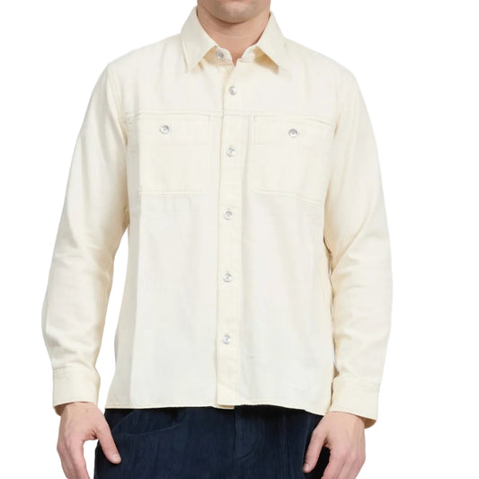 Overdyed Denim Workwear Shirt (Ecru)