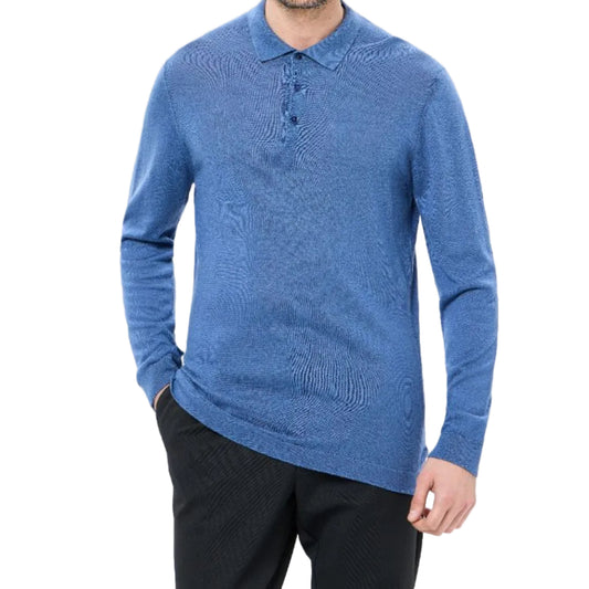 Luchiano Visconti Long Sleeve Polo (Indigo)