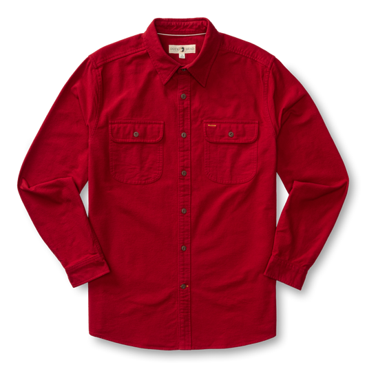 Cotton Canvas Work Shirt - Trailton Solid (Rio Red)