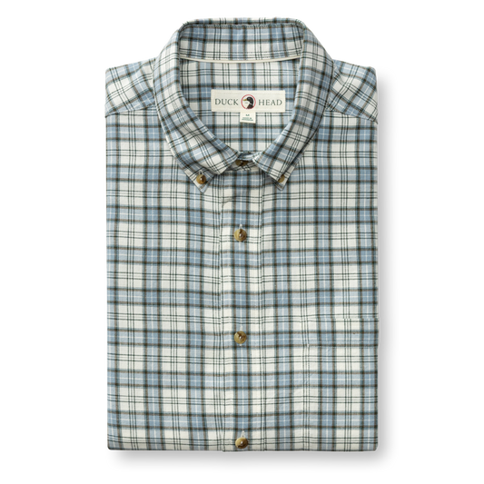 Cotton Wool Sport Shirt - Radford Plaid (Windblown Sky)