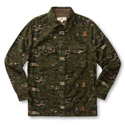 Slater Moleskin Overshirt (Dark Forest Green)