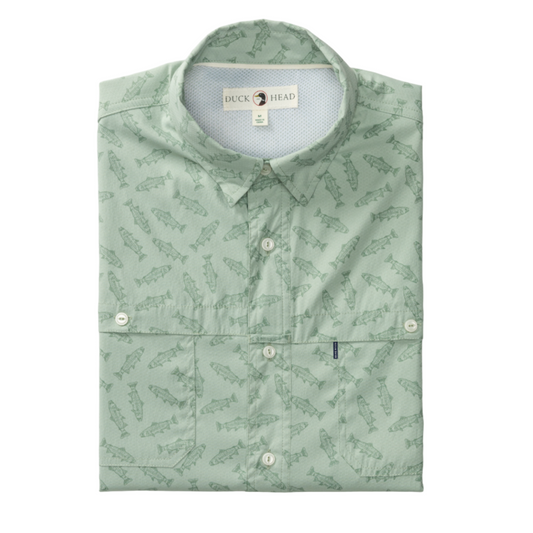 Performance Dobby Guide Shirt - Angler Print (Sage)