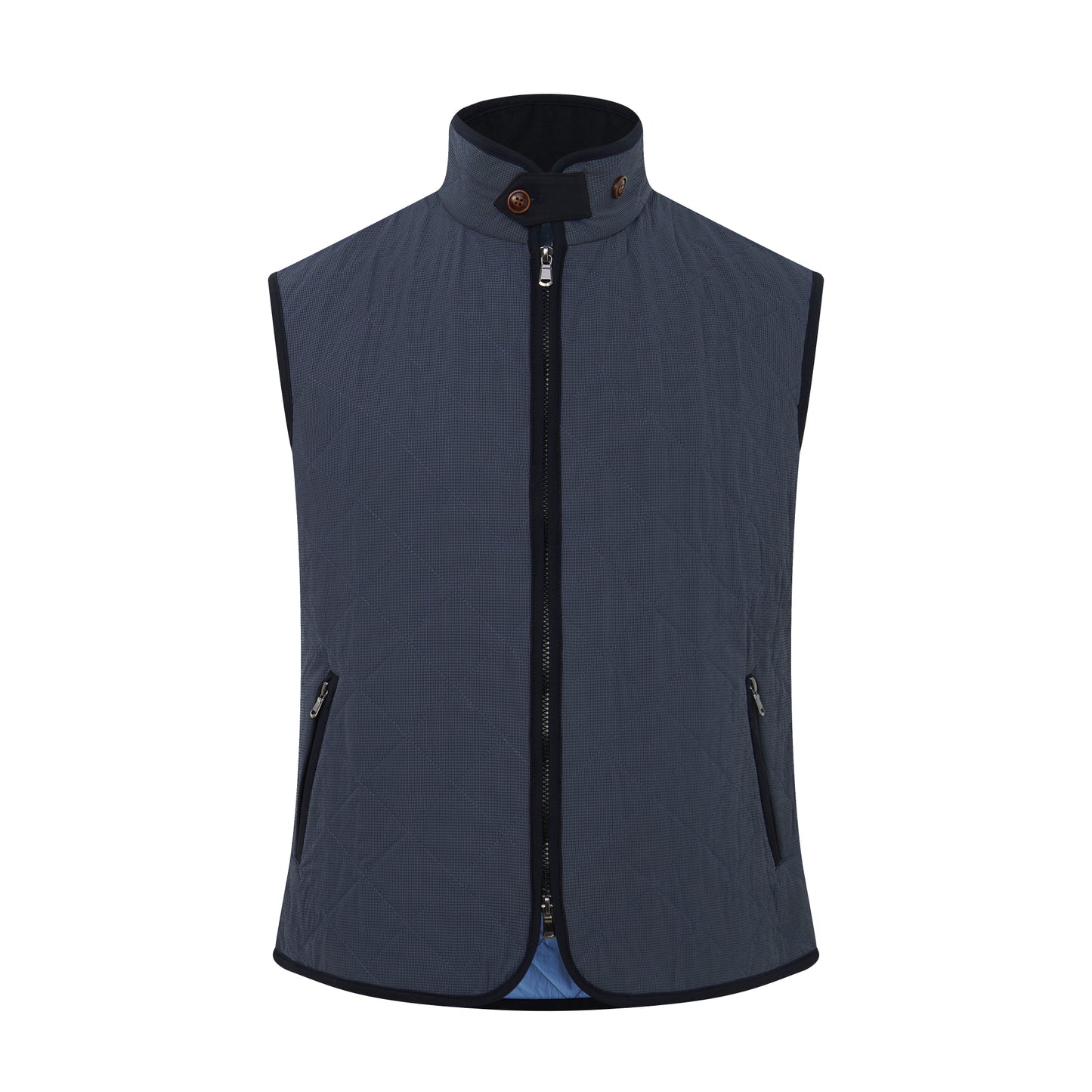 Luchiano Visconti Quilted Vest (Steel Gingham)