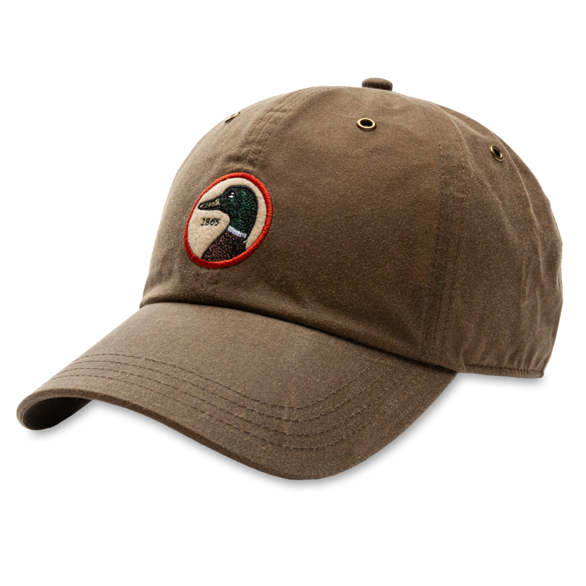Circle Patch Waxed Cotton Hat (Umber Brown)