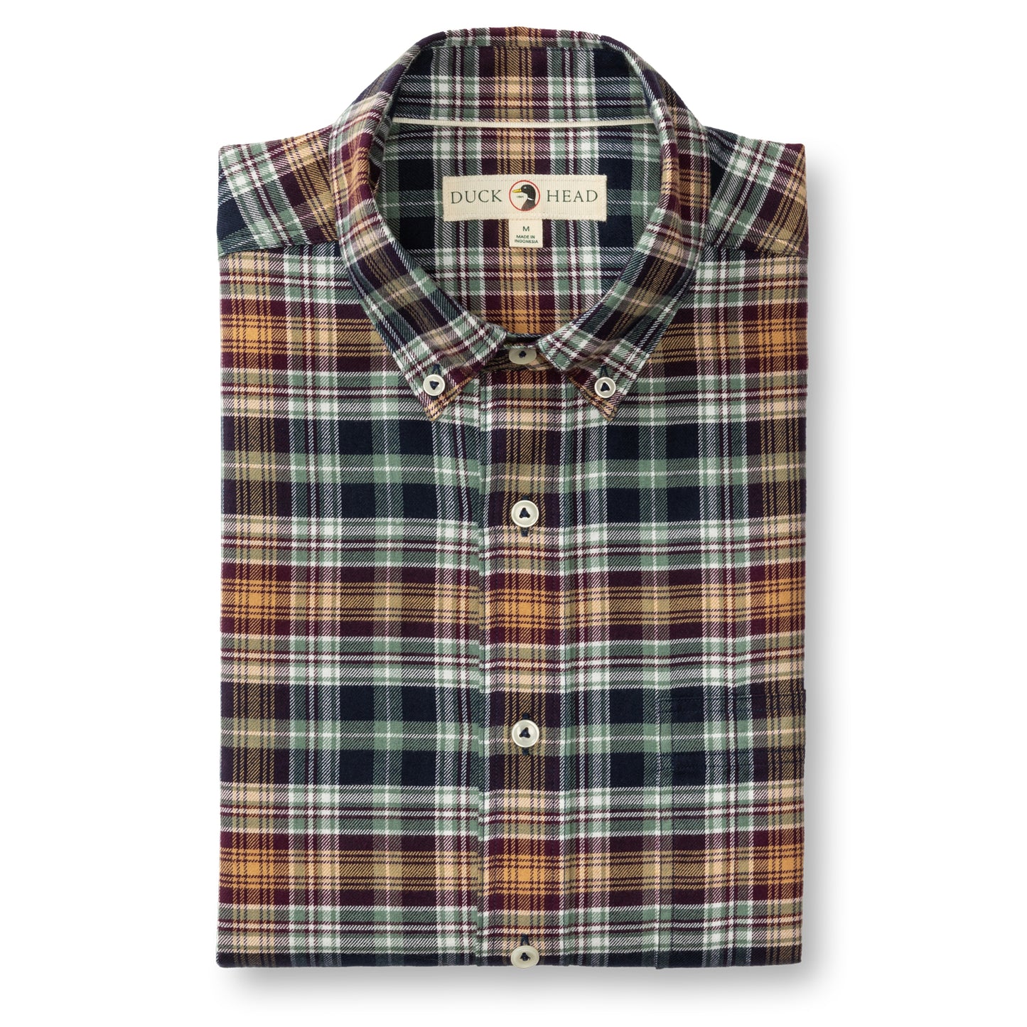 Cotton Flannel Sport Shirt - Eckard Plaid (Maritime Blue)