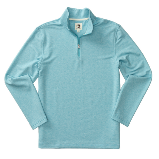 Summerford Stripe Performance ¼ Zip Pullover (Lake Blue Heather)