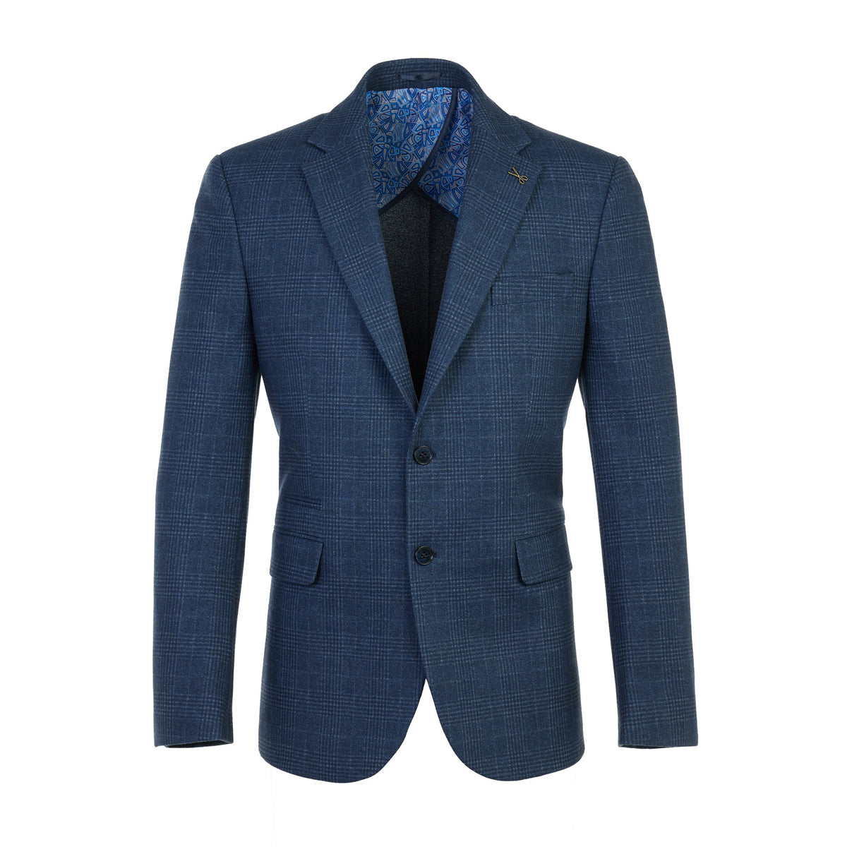 The Wool-Touch Bi-Stretch Melange Indigo Blazer