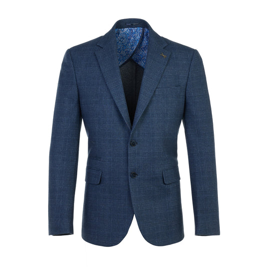 The Wool-Touch Bi-Stretch Melange Indigo Blazer
