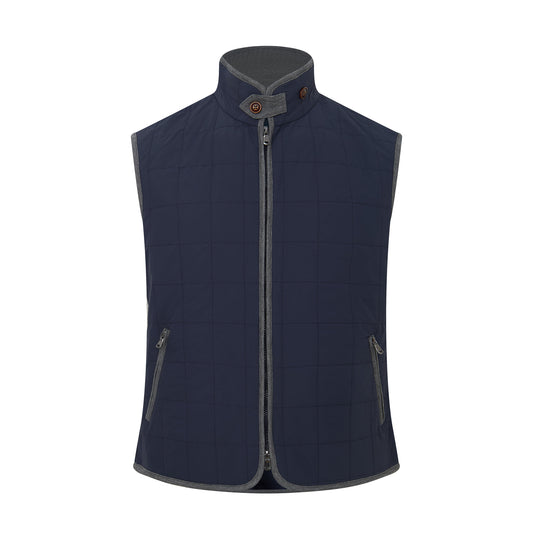 The Performance Stretch Quilted Vest (Navy)