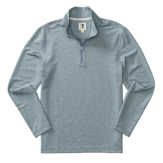 Summerford Stripe Performance ¼ Zip Pullover (Chambray Blue Heather)