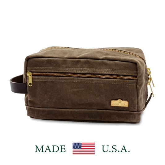 Waxed Canvas Dopp Kit (Field Brown)