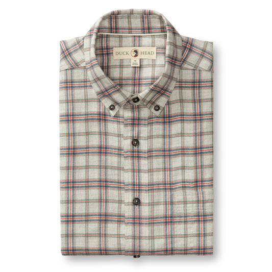 Cotton Flannel Sport Shirt - Malcom Plaid (Grey Heather)