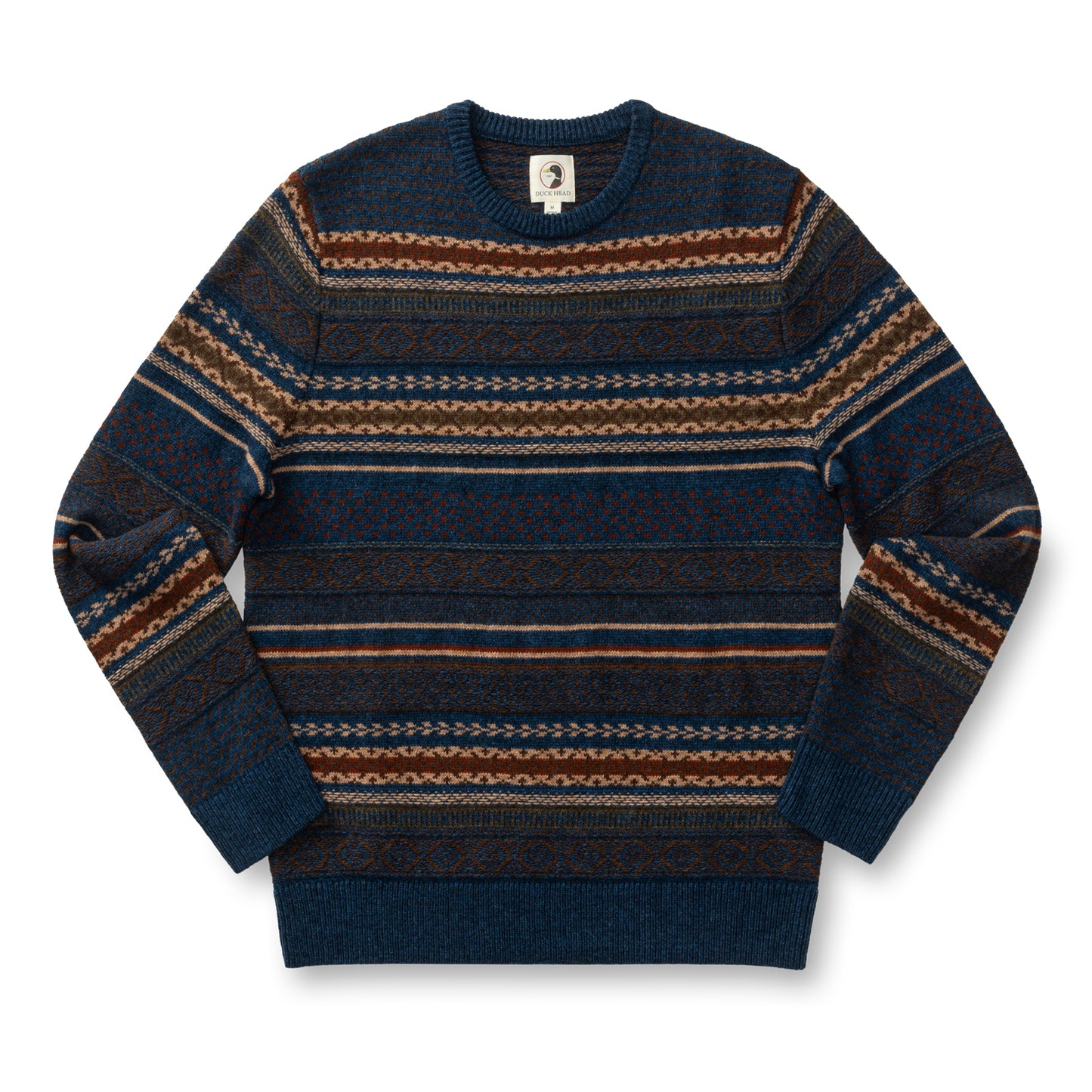 Birch Fair Isle Crewneck Sweater (Maritime Blue Heather)