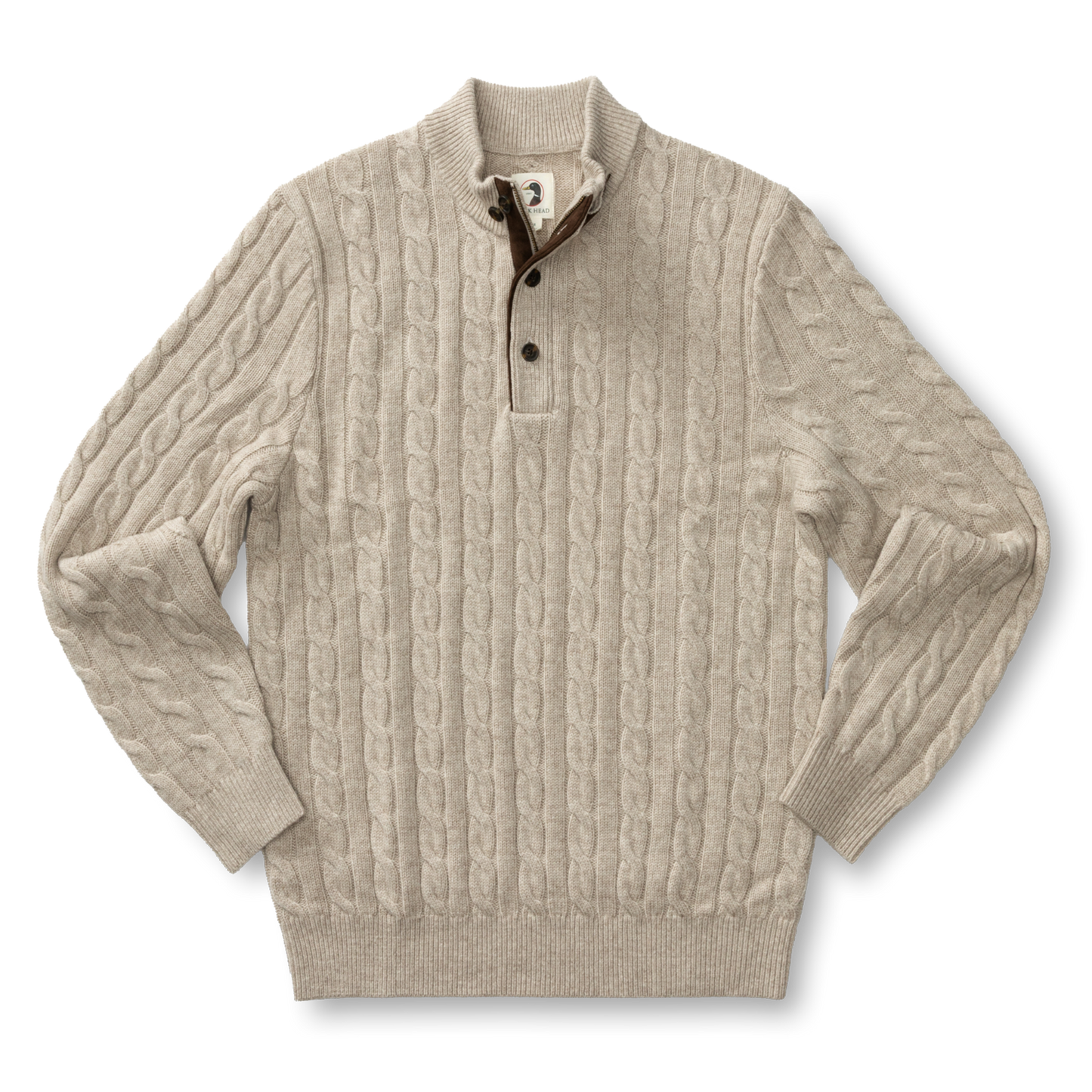 Walcott Merino Cable Knit ¼ Zip Sweater (Stone Heather)