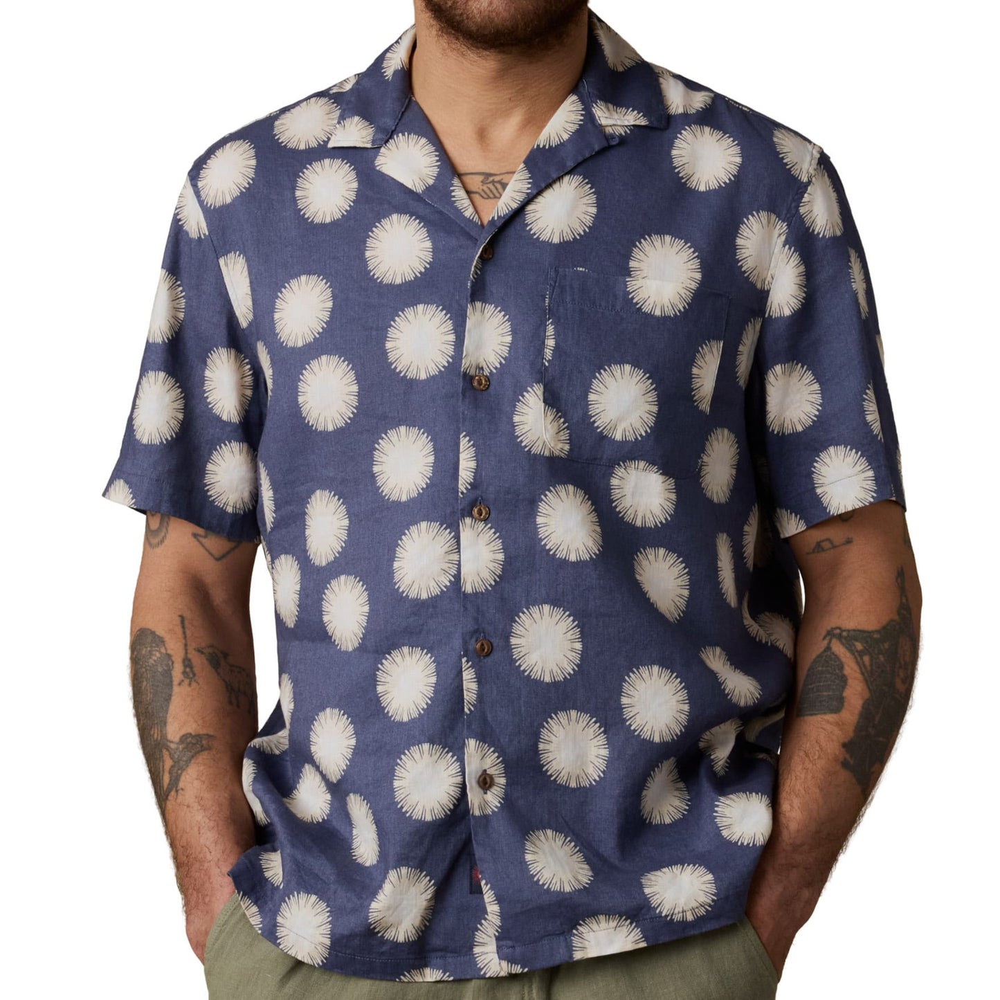 Short-Sleeve Breeze Camp Shirt (Bright Night Fireworks)