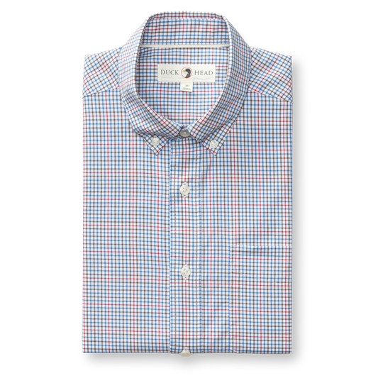 Cotton Twill Sport Shirt - Goodwin Plaid (Deep Water)
