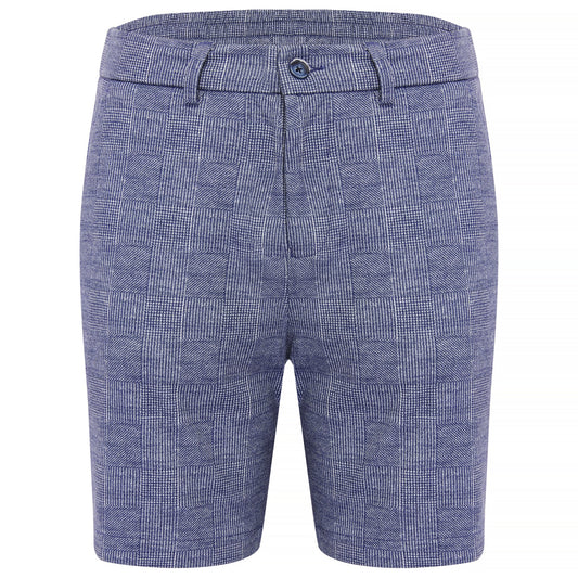 Navy Plaid Performance Knit Short