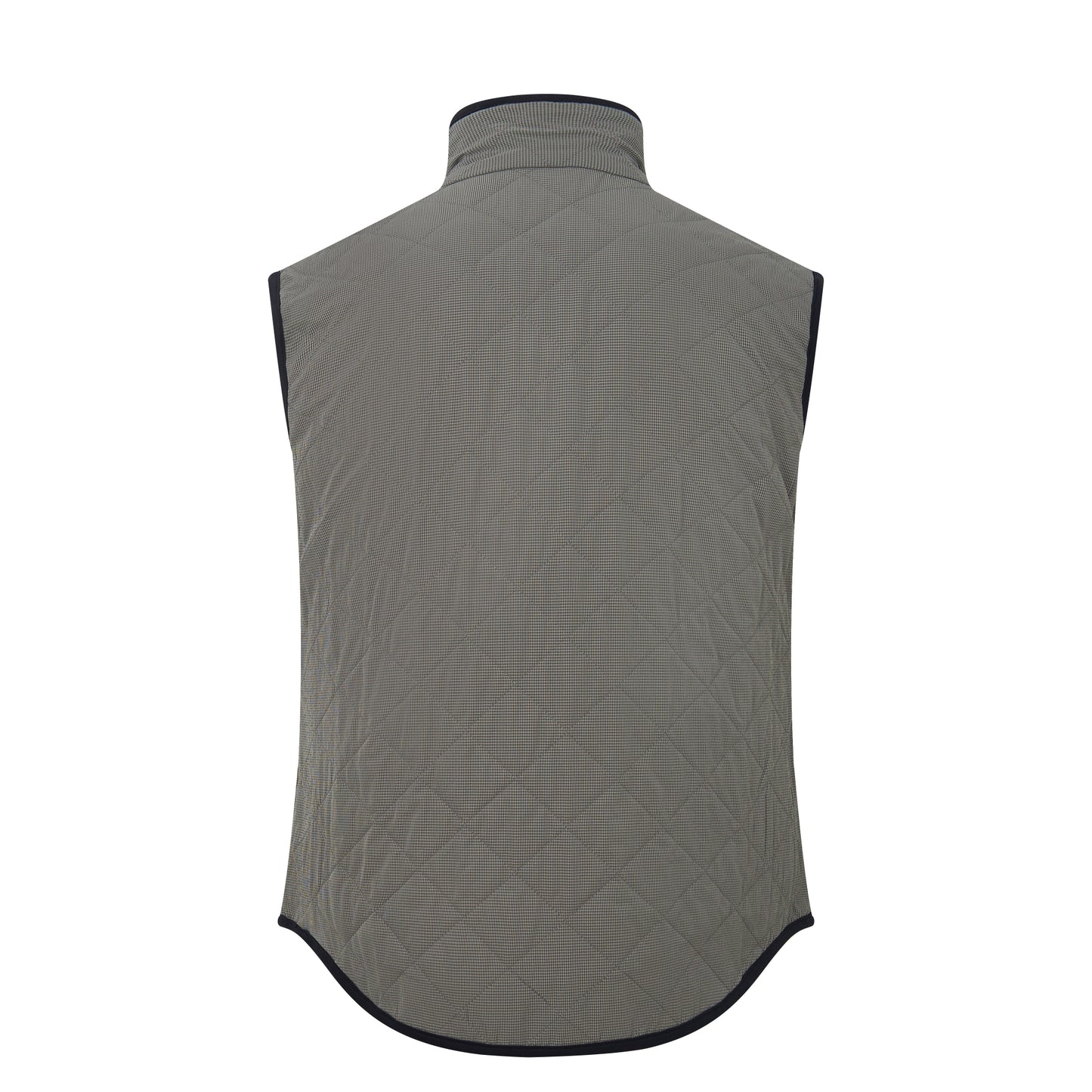 The Diamond-Quilted Heritage Vest (Taupe Gingham)