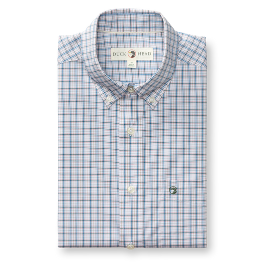 Performance Poplin Sport Shirt - Edison Plaid (Midnight Teal)