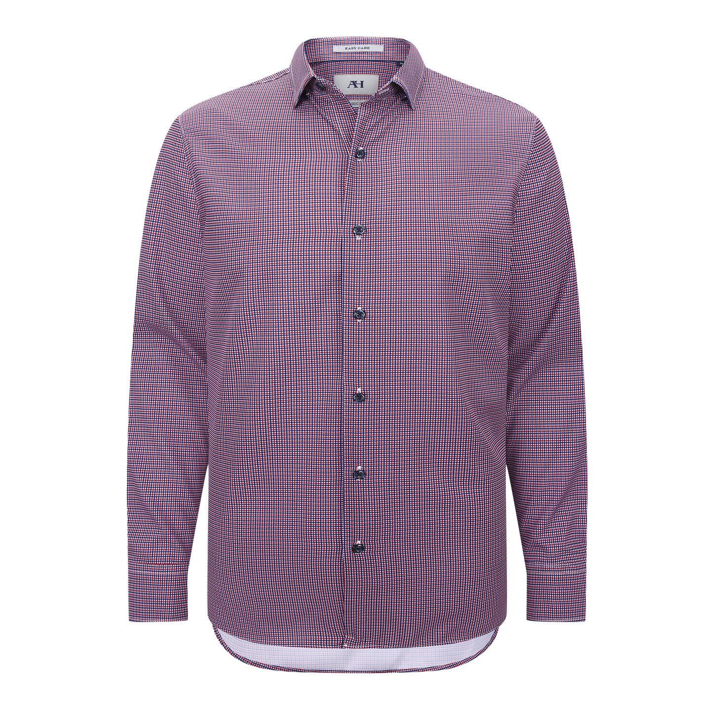 Hidden Button-Down Red Gingham Print Shirt
