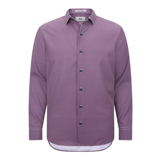 Hidden Button-Down Red Gingham Print Shirt