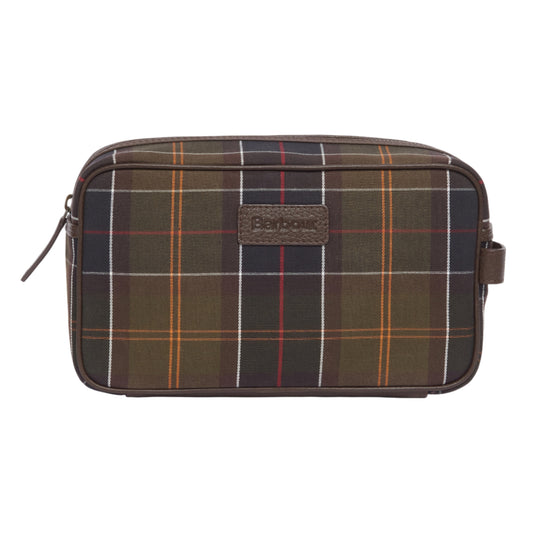 Tartan & Leather Washbag (Classic Tartan)