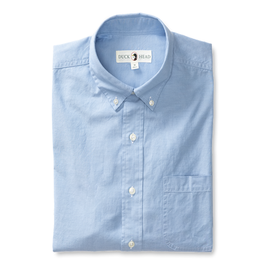 Cotton Oxford Sport Shirt - Morris Solid (Blue)