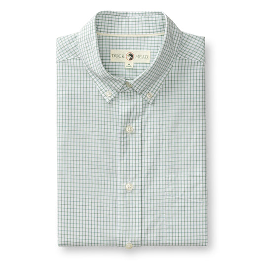 Cotton Cashmere Poplin Sport Shirt - Lewis Plaid (Sage Green)