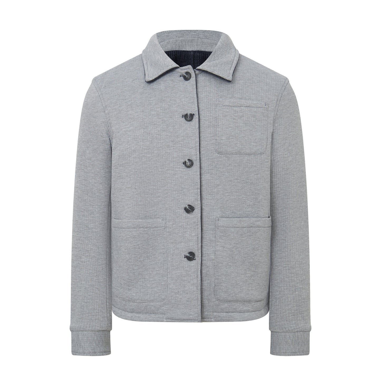 Reversible Jacquard Punto Melange Indigo Jacket