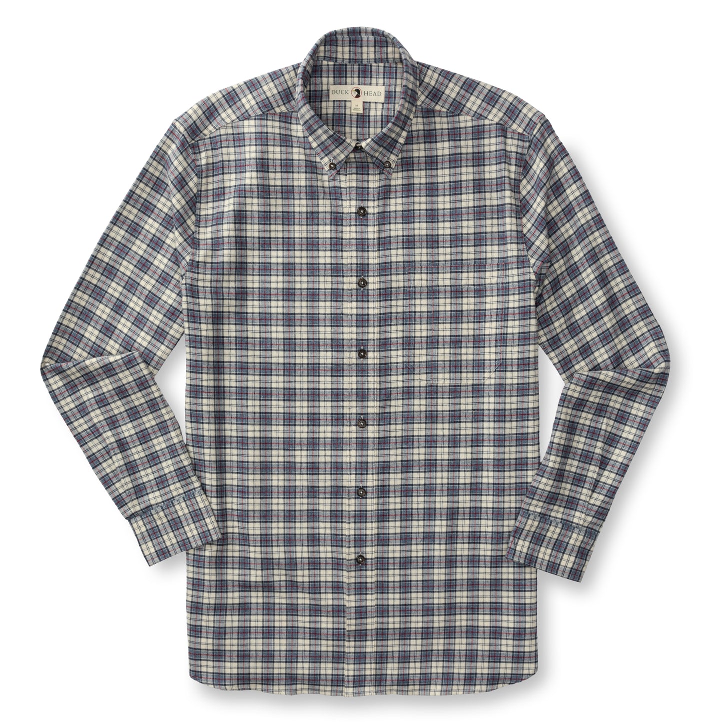 Cotton Flannel Sport Shirt - Werth Plaid (Stone Blue Heather)